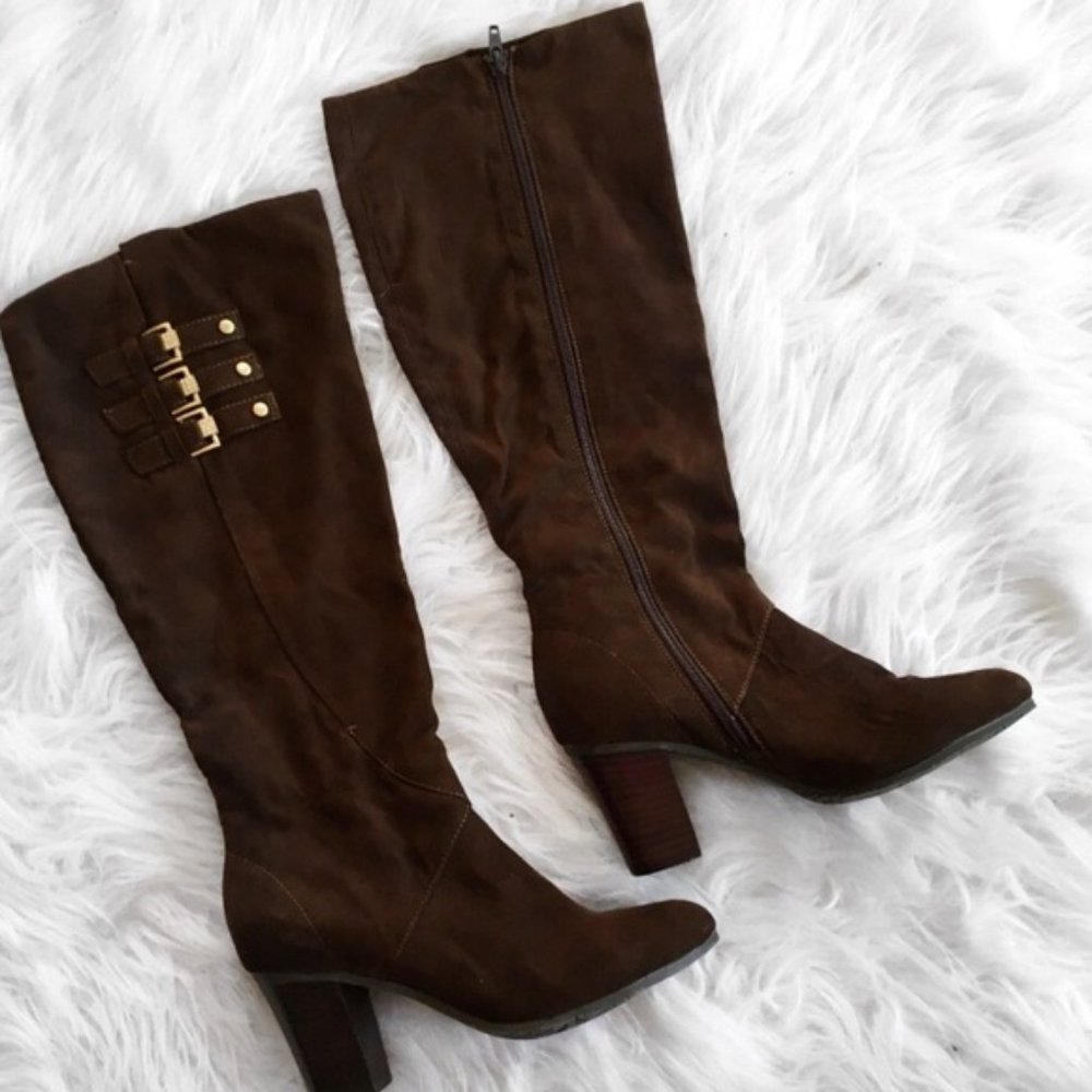 Sexy Heeled Mid Calf Sleek Boots Zip Up Side